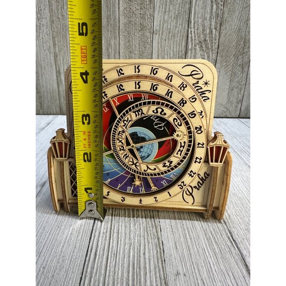 VTG Praha Prague 3D Astronomical Clock Designed Wooden Coasters Set 6 Souvenir - Picture 7 of 10